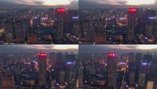 西安城市建筑夜景高清在线视频素材下载