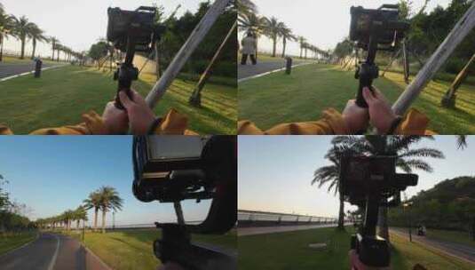 珠海野狸岛摄影师第一视角高清在线视频素材下载