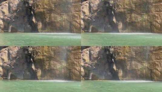 山崖瀑布湖水高清在线视频素材下载