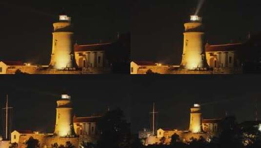 澳门东望洋灯塔夜景高清在线视频素材下载