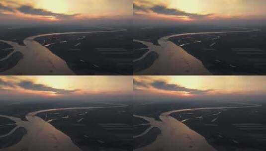 唯美黄河生态湿地高清在线视频素材下载
