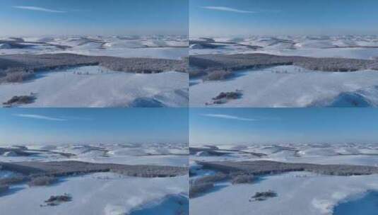 航拍雪野雪原风光高清在线视频素材下载