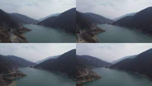 四川平武县天母湖及周边雪山高清在线视频素材下载