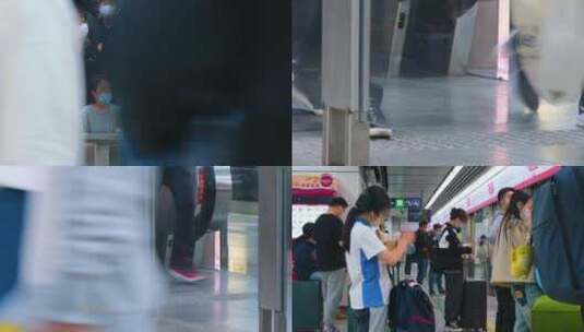 杭州城市地铁乘客行人人流视频素材高清在线视频素材下载