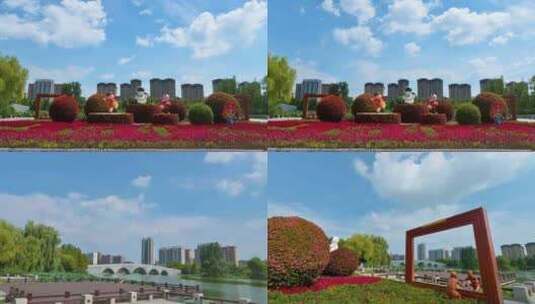 枣庄龙潭公园延时摄影高清在线视频素材下载