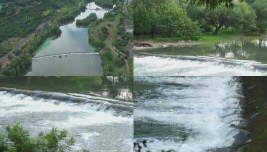 永定河航拍河道水源北京水源绿水青山高清在线视频素材下载