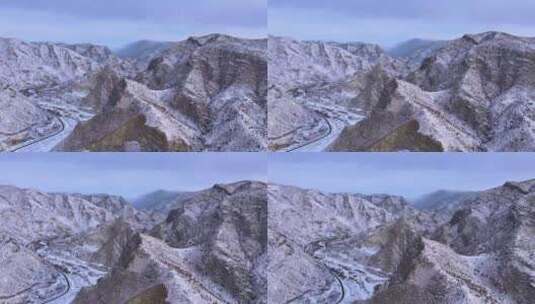 内蒙古大青山冬季风光高清在线视频素材下载