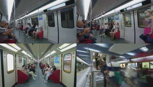 广州南站地铁延时 广佛地铁延时高清在线视频素材下载