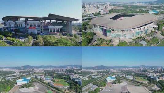 航拍广东奥林匹克体育场高清在线视频素材下载