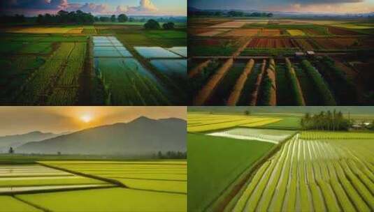 农业农田水稻稻田合集高清在线视频素材下载