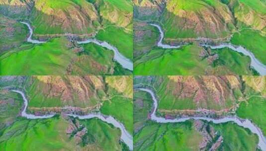 新疆喀拉峻阔克苏河HDR航拍高清在线视频素材下载