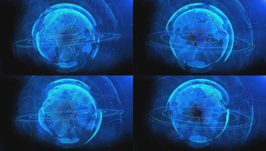 地球数字云地球旋转。高清在线视频素材下载