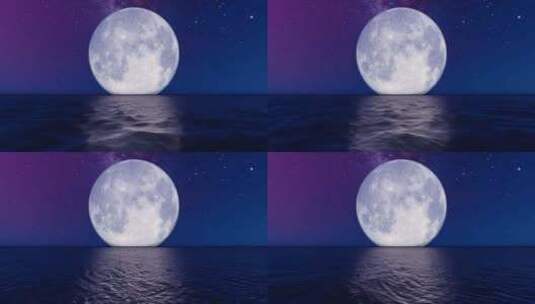 地平线上的大月亮高清在线视频素材下载