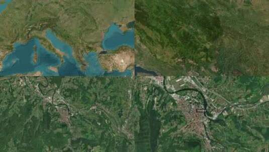 维索科市地图缩放（波斯尼亚和黑塞哥维那）高清在线视频素材下载