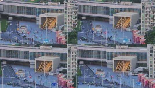 珠海青茂口岸航拍高清在线视频素材下载