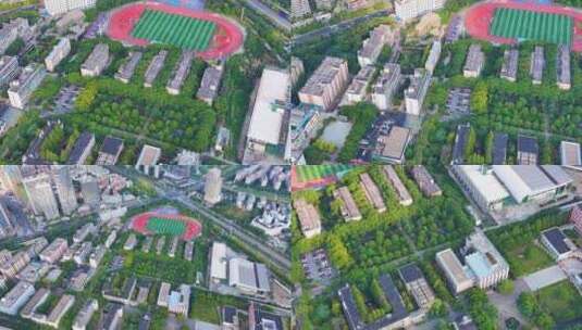 湖南财政经济学院航拍长沙市大学校园风景风高清在线视频素材下载