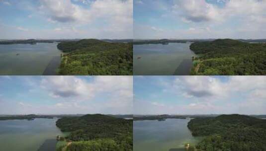 航拍武汉旅游5A级东湖景区自然湖景高清在线视频素材下载