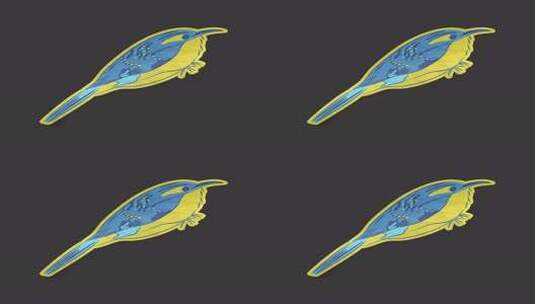 林地鸟类贴纸包高清在线视频素材下载
