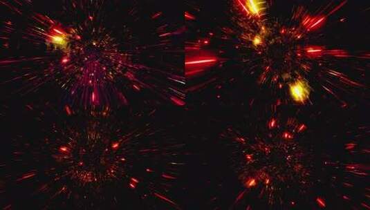 深红色空间颗粒3d插图dj循环高清在线视频素材下载