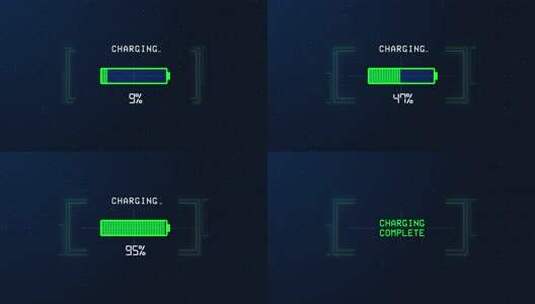 电动汽车充电进度条电动汽车电池指示灯显示高清在线视频素材下载