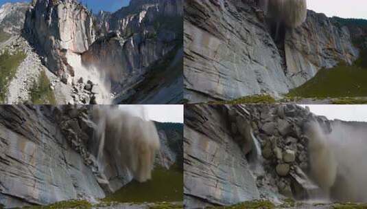 山体坍塌垮塌泥石流高清在线视频素材下载