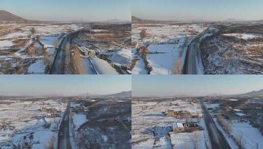 航拍雪景 唯美冬日空镜 立冬 冬至节气高清在线视频素材下载