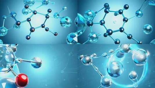 3D分子 原子 水分子高清在线视频素材下载