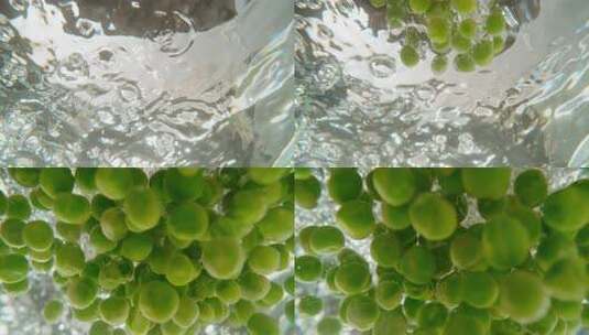绿葡萄入水特写高清在线视频素材下载