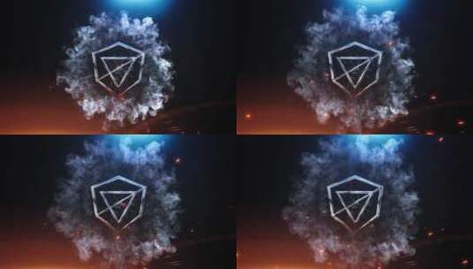 火焰烟雾明亮粒子logo演绎AE模板高清AE视频素材下载