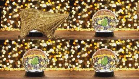 圣诞雪球清新动感黄金假期雪球AE模板高清AE视频素材下载