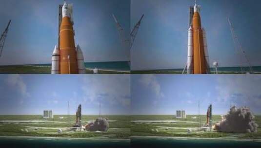 火箭发射过程的动画演示高清在线视频素材下载