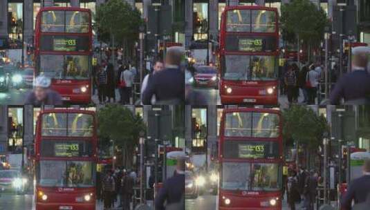 高峰时段的伦敦巴士高清在线视频素材下载