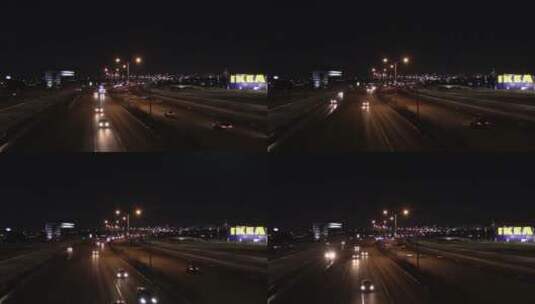 高速公路夜间机动车延时高清在线视频素材下载