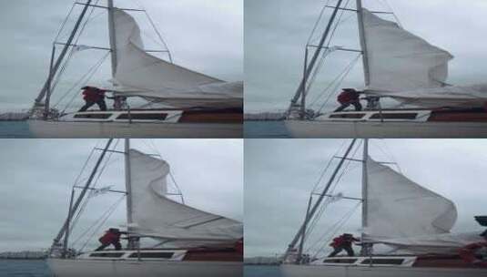 大风中的帆船竖屏高清在线视频素材下载
