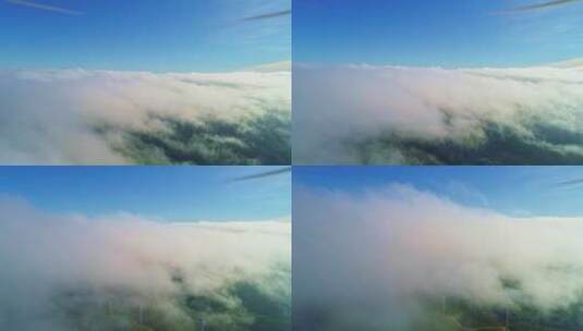 航拍高空风景云层之上云层翻滚高清在线视频素材下载