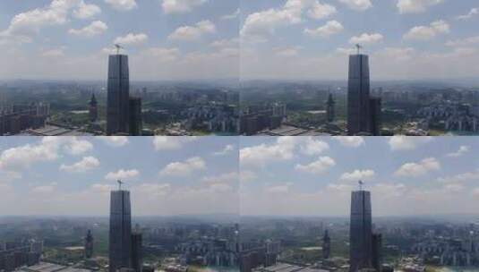 航拍贵阳第一高楼蓝天白云高清在线视频素材下载