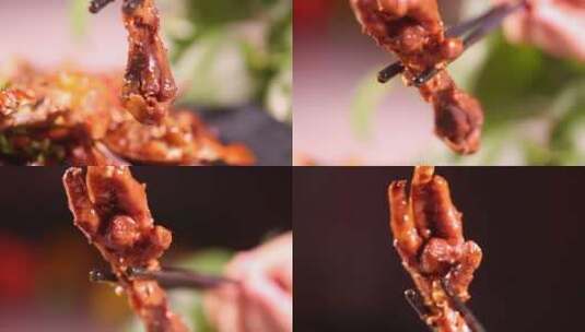 鸡爪肉蟹年糕煲高清在线视频素材下载