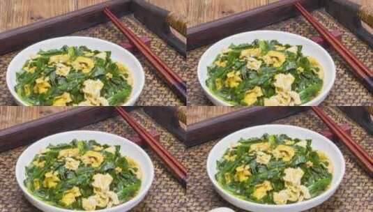 家常菜品韭菜炒蛋4k视频高清在线视频素材下载