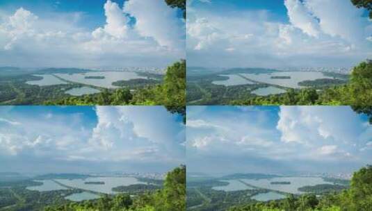 杭州西湖全景延时摄影高清在线视频素材下载