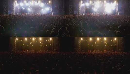 演唱会现场高举双手的人群高清在线视频素材下载