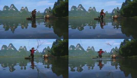 广西桂林山水渔翁高清在线视频素材下载