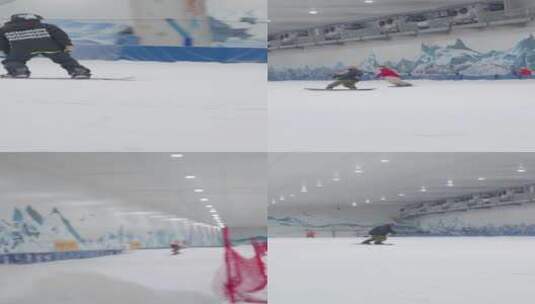 室内滑雪竖版手机视角素材高清在线视频素材下载