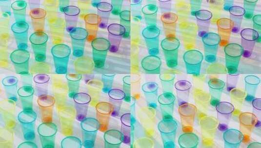 彩色透明塑料杯高清在线视频素材下载
