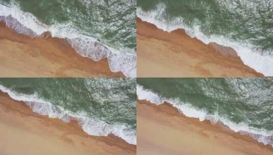 海滩海浪俯视上升高清在线视频素材下载