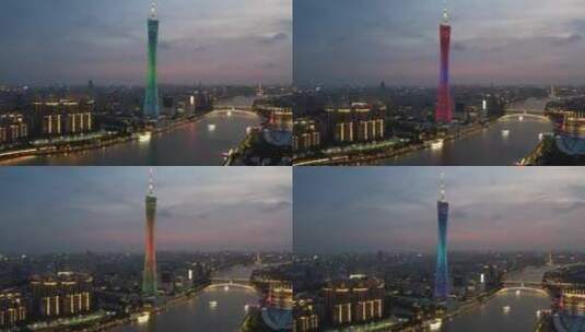 广州塔夜景高清在线视频素材下载