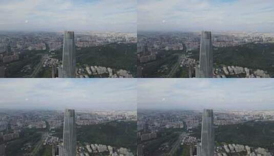 东莞市中心地标高楼航拍高清在线视频素材下载