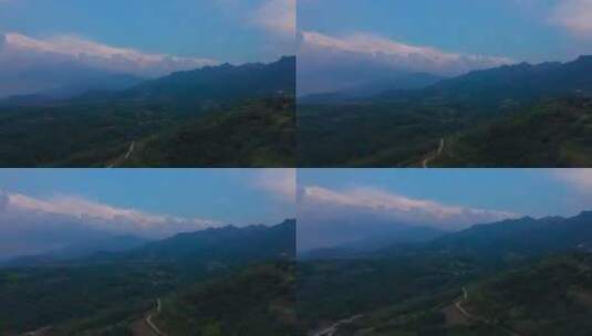 暴雨后的秦岭山脉山间云彩高清在线视频素材下载