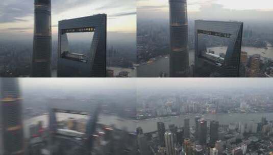 上海环球金融中心，陆家嘴东方明珠国金0266高清在线视频素材下载