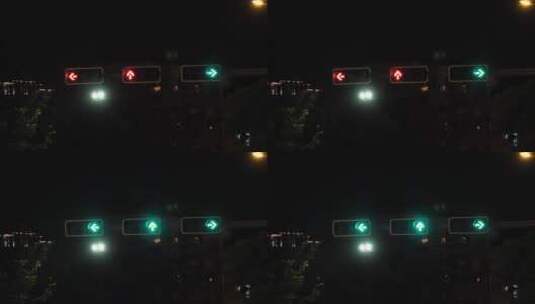 220719夜晚马路高楼红绿灯实拍视频 (23)高清在线视频素材下载