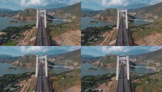 公路桥视频云南丽江永胜涛源金沙江大桥近景高清在线视频素材下载